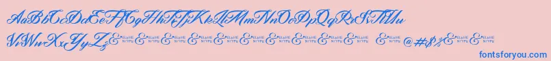Czcionka ZephanDemoVer – niebieskie czcionki na różowym tle