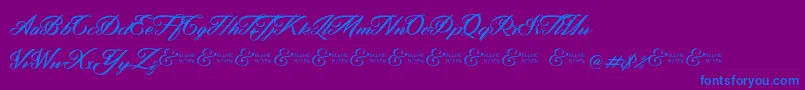 フォントZephanDemoVer – 紫色の背景に青い文字