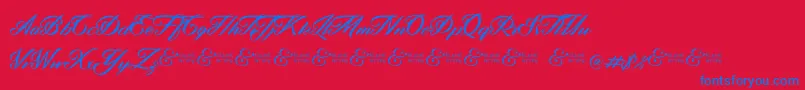ZephanDemoVer-fontti – siniset fontit punaisella taustalla
