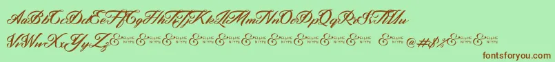Шрифт ZephanDemoVer – коричневые шрифты на зелёном фоне