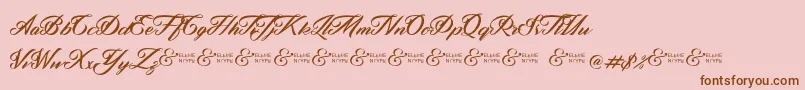 Fonte ZephanDemoVer – fontes marrons em um fundo rosa