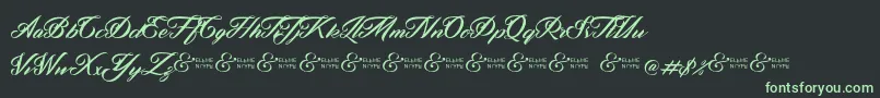 ZephanDemoVer-fontti – vihreät fontit mustalla taustalla