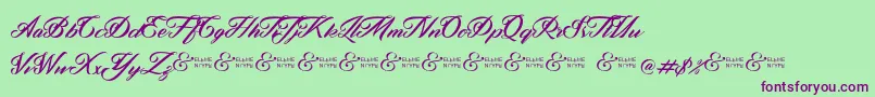 ZephanDemoVer Font – Purple Fonts on Green Background