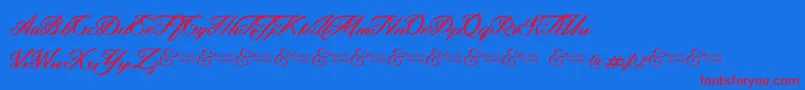 ZephanDemoVer-fontti – punaiset fontit sinisellä taustalla