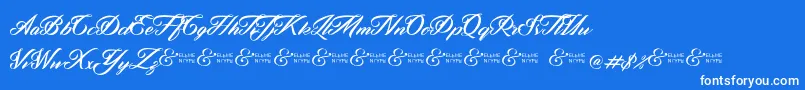Шрифт ZephanDemoVer – белые шрифты на синем фоне