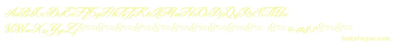 フォントZephanDemoVer – 白い背景に黄色の文字