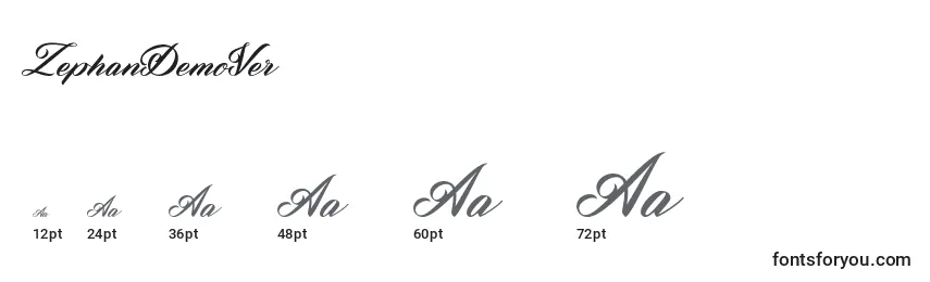 Размеры шрифта ZephanDemoVer (75259)