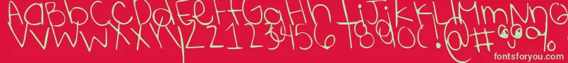 Shininglikestars Font – Green Fonts on Red Background