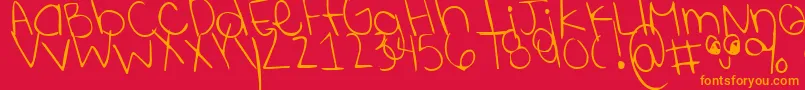 Shininglikestars Font – Orange Fonts on Red Background