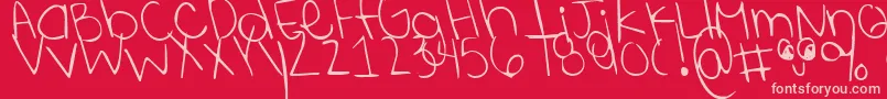 Shininglikestars Font – Pink Fonts on Red Background