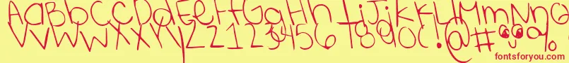 Shininglikestars Font – Red Fonts on Yellow Background