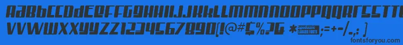 Misterfi Font – Black Fonts on Blue Background