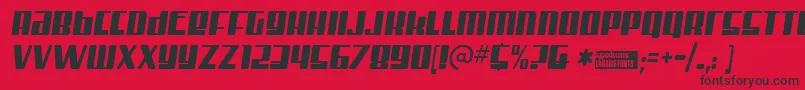 Misterfi Font – Black Fonts on Red Background