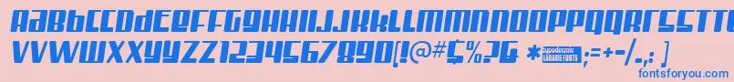 Misterfi Font – Blue Fonts on Pink Background