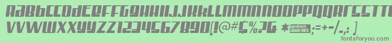 フォントMisterfi – 緑の背景に灰色の文字