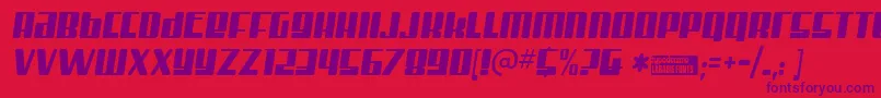 Misterfi Font – Purple Fonts on Red Background