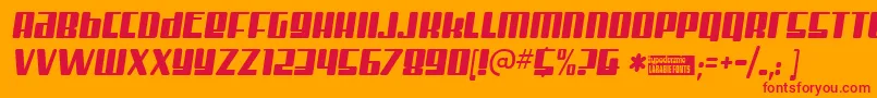 フォントMisterfi – オレンジの背景に赤い文字