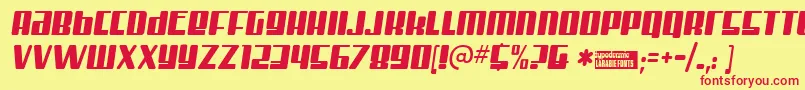 Misterfi Font – Red Fonts on Yellow Background