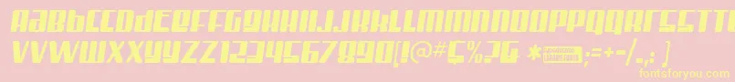 Misterfi Font – Yellow Fonts on Pink Background