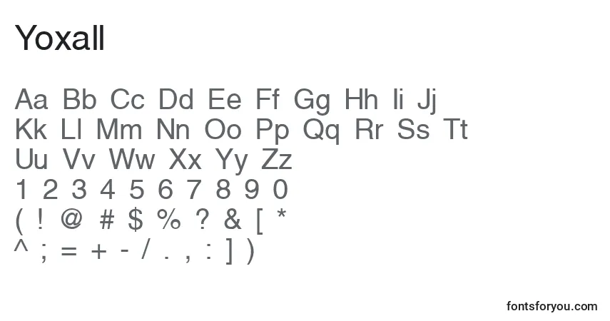 Schriftart Yoxall – Alphabet, Zahlen, spezielle Symbole