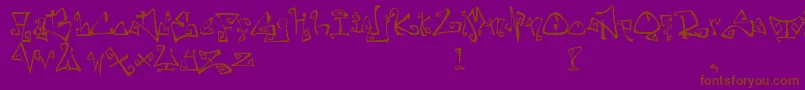 FarewellEternity-Schriftart – Braune Schriften auf violettem Hintergrund