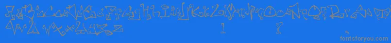 FarewellEternity-Schriftart – Graue Schriften auf blauem Hintergrund