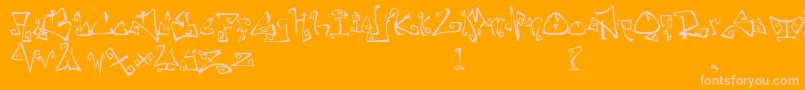 FarewellEternity-Schriftart – Rosa Schriften auf orangefarbenem Hintergrund