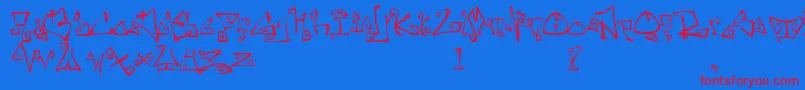 FarewellEternity Font – Red Fonts on Blue Background