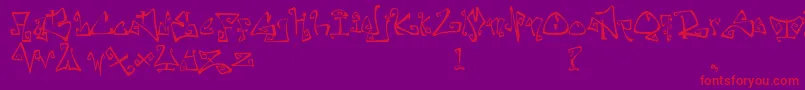 FarewellEternity-Schriftart – Rote Schriften auf violettem Hintergrund