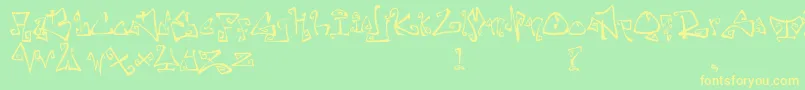 フォントFarewellEternity – 黄色の文字が緑の背景にあります