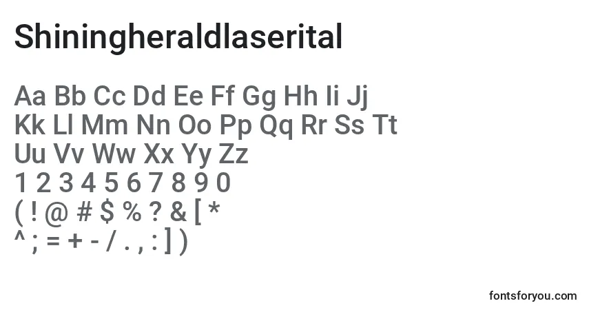 Czcionka Shiningheraldlaserital – alfabet, cyfry, specjalne znaki