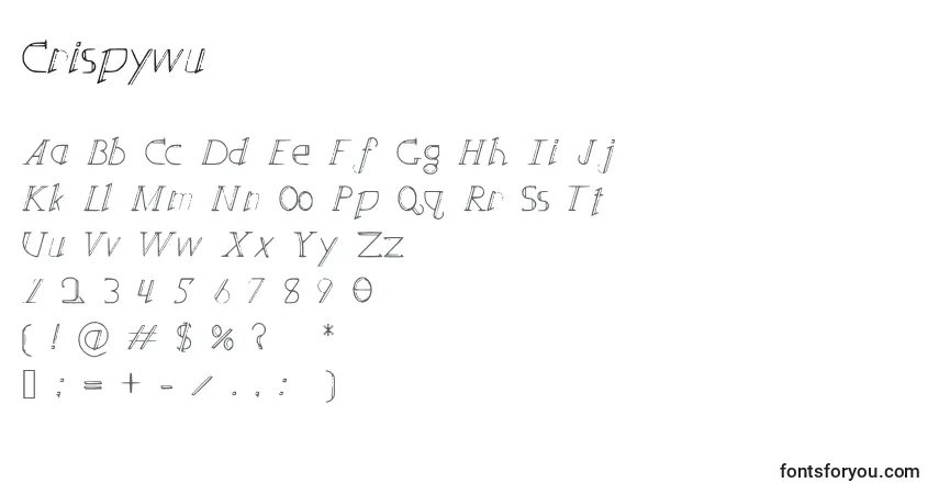Czcionka Crispywu – alfabet, cyfry, specjalne znaki