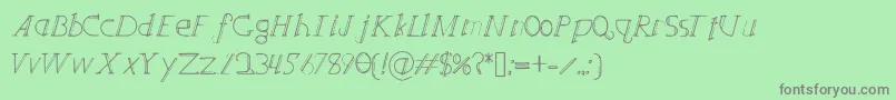 Crispywu-Schriftart – Graue Schriften auf grünem Hintergrund