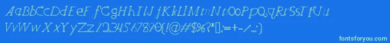 Crispywu Font – Green Fonts on Blue Background