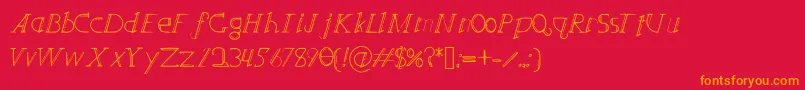 Crispywu-Schriftart – Orangefarbene Schriften auf rotem Hintergrund