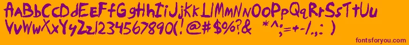 Skrawl Font – Purple Fonts on Orange Background