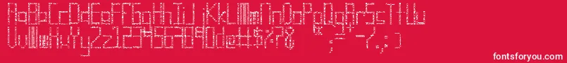 CuadroCuadroCuadro-Schriftart – Weiße Schriften auf rotem Hintergrund