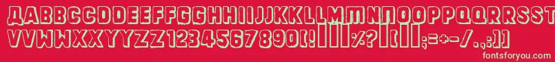 Dinarjev Font – Green Fonts on Red Background