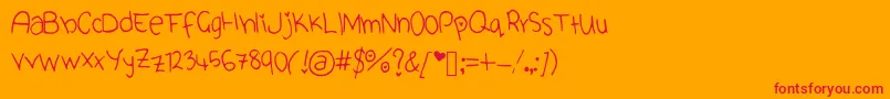 CuteFont-Schriftart – Rote Schriften auf orangefarbenem Hintergrund