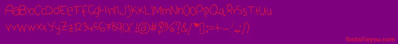 CuteFont-Schriftart – Rote Schriften auf violettem Hintergrund