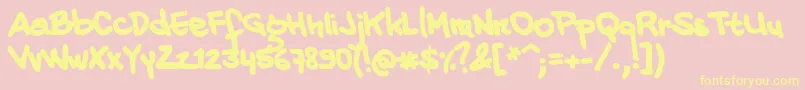 20CentsMarker Font – Yellow Fonts on Pink Background