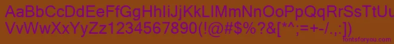MicrosoftSansSerif Font – Purple Fonts on Brown Background