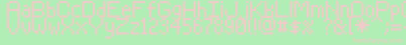 Rasterman Font – Pink Fonts on Green Background