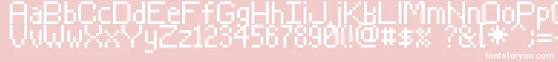 Rasterman-fontti – valkoiset fontit vaaleanpunaisella taustalla
