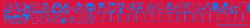 フォントToonPlain – 赤い背景に青い文字
