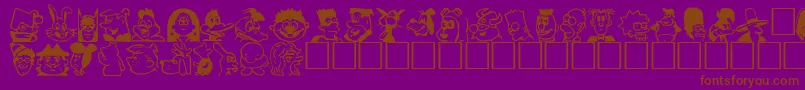フォントToonPlain – 紫色の背景に茶色のフォント