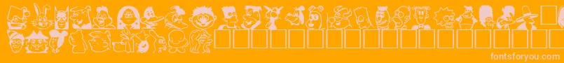 ToonPlain Font – Pink Fonts on Orange Background