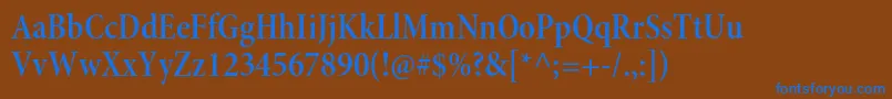 MinionproSemiboldcnsubh Font – Blue Fonts on Brown Background