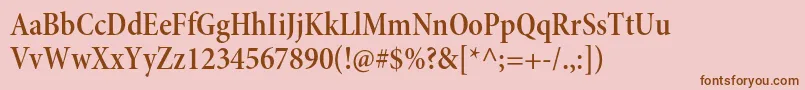 MinionproSemiboldcnsubh Font – Brown Fonts on Pink Background