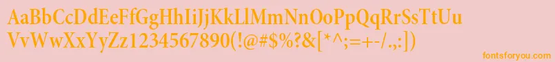 MinionproSemiboldcnsubh Font – Orange Fonts on Pink Background
